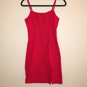 Red Bodycon 90s Inspired Dress w/ Small Slit